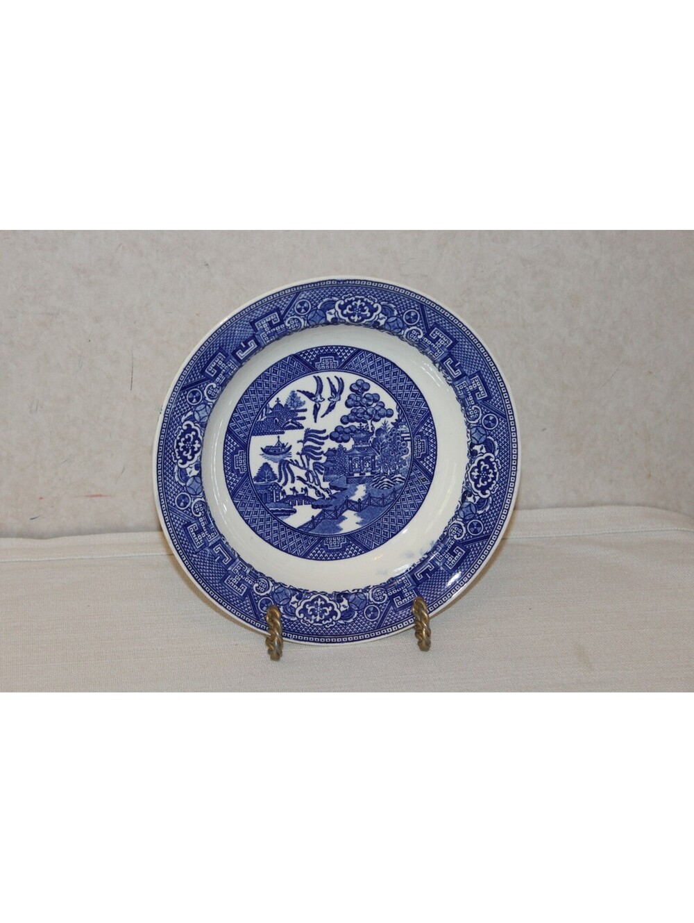 Vintage Homer Laughlin Blue Willow Rim Soup Bowl USA 1944 Blue Transferware